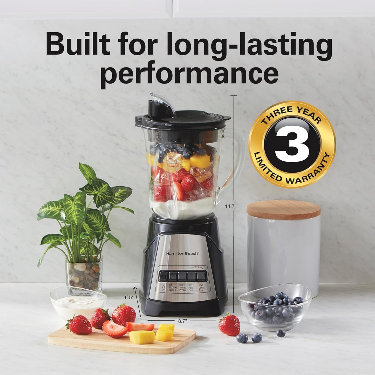 Hamilton Beach Power Elite Wave Action Blender For Smoothies